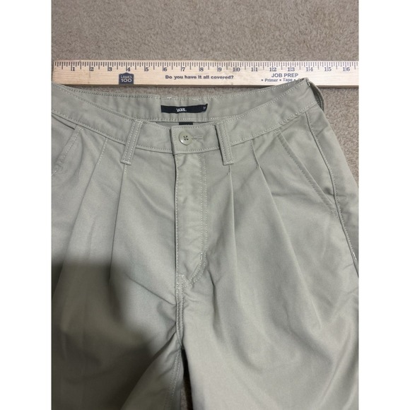 Vans Alder Relaxed Pants Women's 26‎ Beige Chino Pleated Front Wide Leg Skater - Picture 3 of 12